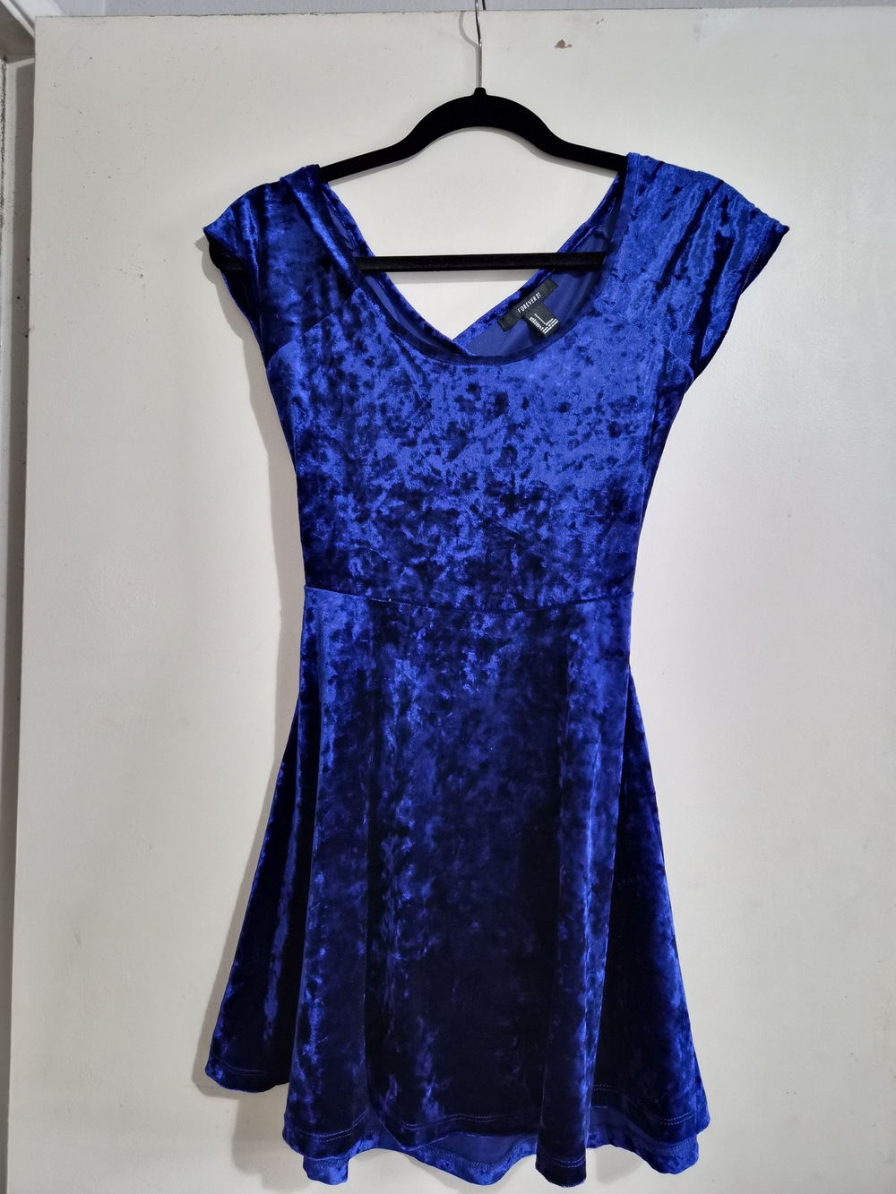 Forever 21 Crushed Velvet Mini Dress in Royal Blue